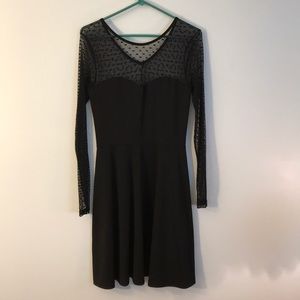 Black Mesh Dress with heart details